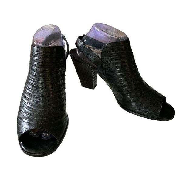 Paul Green Sandal Boot Shooties Waverly Blk Leather Slingbk Adj. Strap US9.5 UK7 - Picture 1 of 15